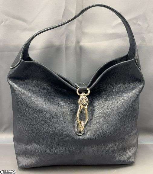 Dooney & Bourke Lucca Logo Lock Ladies Navy Blue Leather Handbag - 15" x 17" overall image