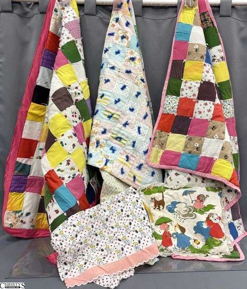 3 Handmade Small Quilts - 48" x 33" of largest image