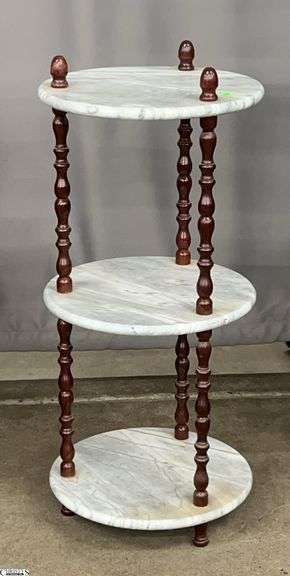 3 Tier Marble Etagere 15x34" image
