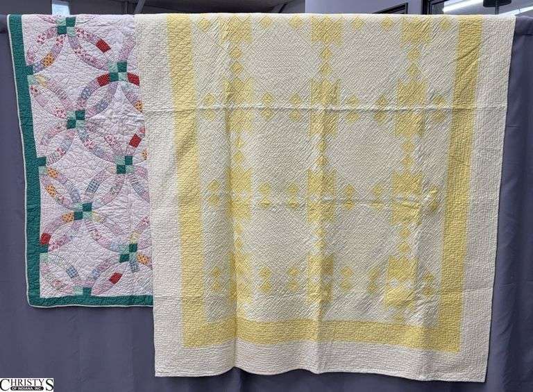 2 Handmade Quilts - 96" x 62.5" of largest image