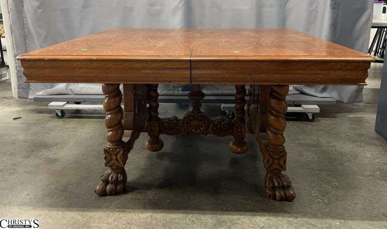 Clawfoot Table With a Twist Leg Some Surface Scratches 54x54x29 image