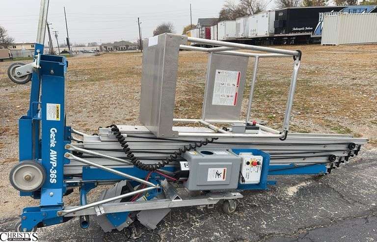 Genie AWP-36S Man Lift. This Unit Has Fallen Over and Damaged the Battery Box. image