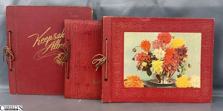 3 1940's Scrapbooks - Greeting Cards, Photos, Paper Ephemera - Some blank pages, wear - 15" x 11" of largest image