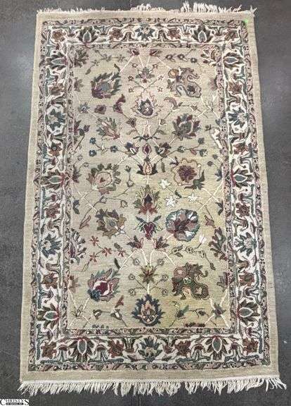 Capel Wool Area Rug - 60" x 95" - shows wear, staining image