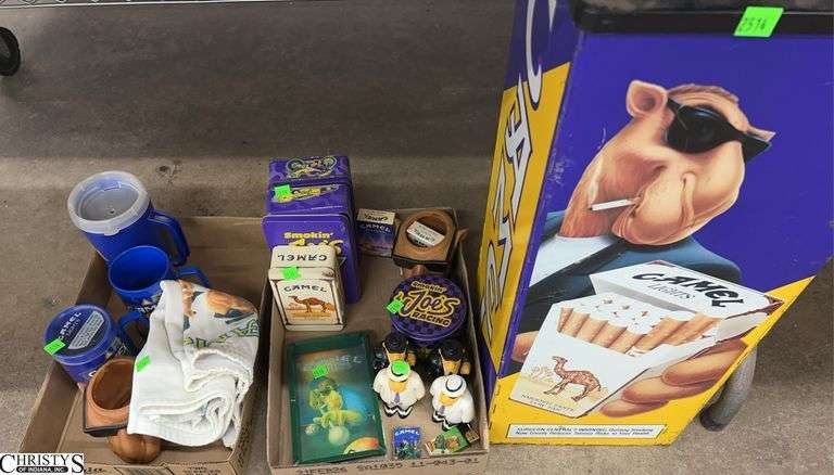 Joe Camel Collectibles, Advertising Ash Tray 24", Tins, Lighters, Coozies, Travel Mugs, Shorts image