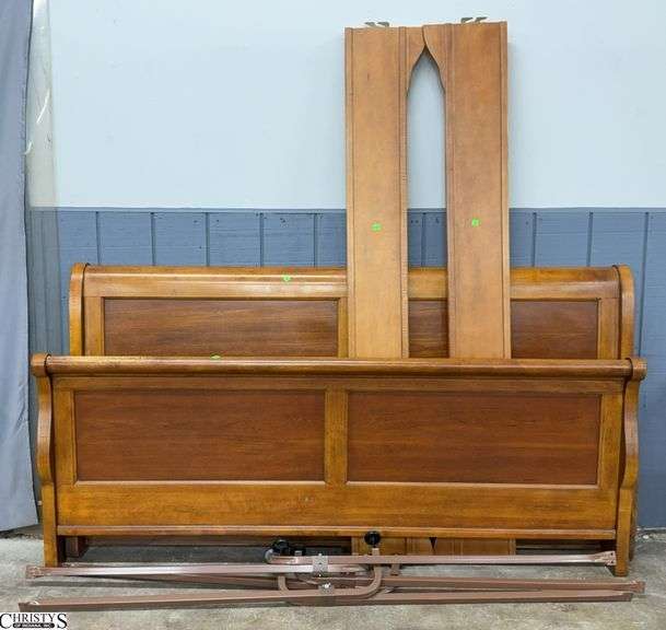 Hooker Furniture King Size Sleigh Bed 80x42. Has Wear image