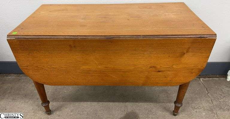 Antique Drop Side Dining Table, 42x21x27" Tall, Drops 13" image