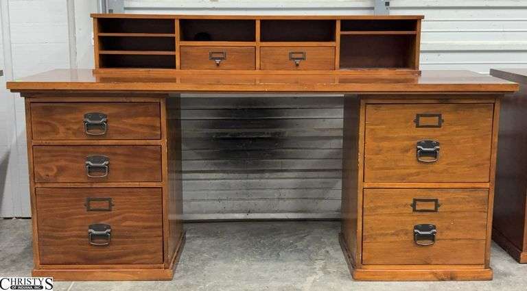 Pottery Barn Bedford Desk - 2pcs - 70" x 23" x 39" overall - some edge wear image