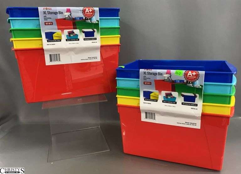 2 Sets of Storex XL Bins 5 In Each Bundle image