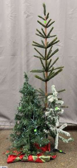 3 Artificial Christmas Trees - 64" of tallest image