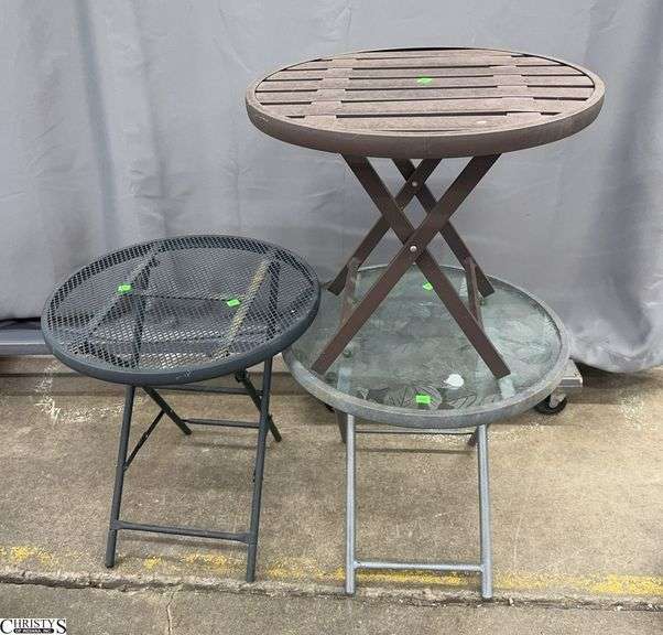 3 Folding Patio Side Tables, 20x17" image
