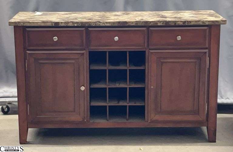 Steve Silver Company Wine Cabinet With Mineral Top 56x16x4" Tall image