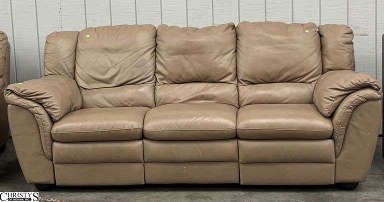 Natuzzi Leather Reclining Sofa - 90" x 37" x 36" - 18"seat - some wear image