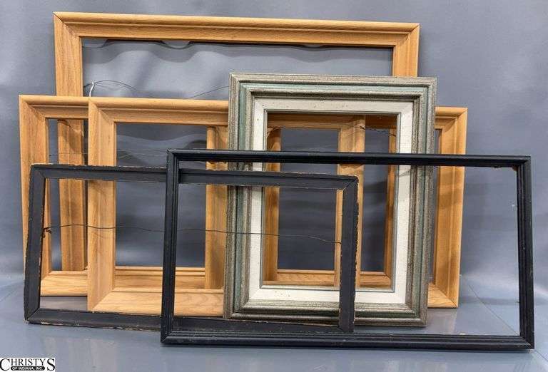 7 Open Back Frames - 21" x 27" of largest, holds 24" x 18" image