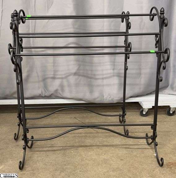 2 Scrolled Aluminum Blanket Stands - 31" x 13" x 34" of each image