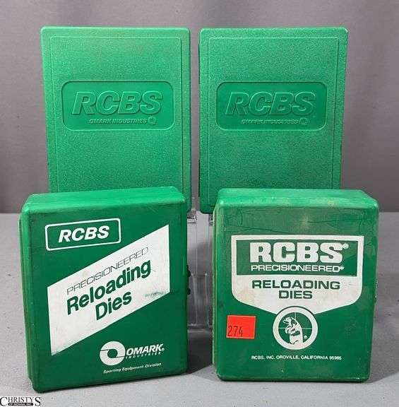 4 RCBS 2-Die Sets in Green Plastic Box-.358 Winchester, 7x57 Mauser, .25-20 WCF and .257 Roberts image