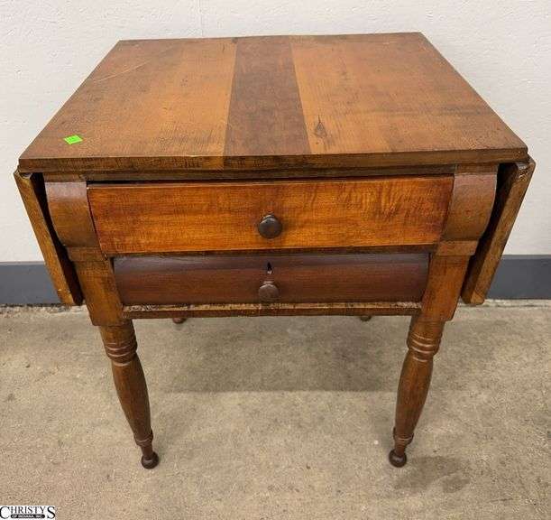 Double Drawer Drop Side Table 24x21x28" Tall, Drops 9.5" image