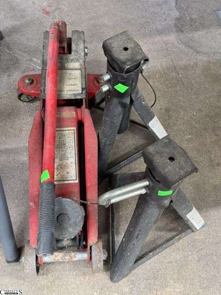 Floor Jack and Pair of Jack Stands image