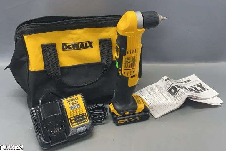 DeWalt Tool Bag With 20vt DCD740 3/8" Cordless Right Angle Drill, Battery and Charger image