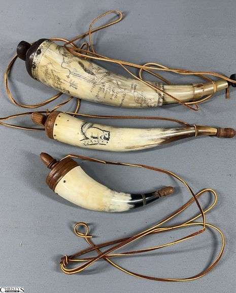 3 Powder Horns- Larges is Approx. 14" Long image