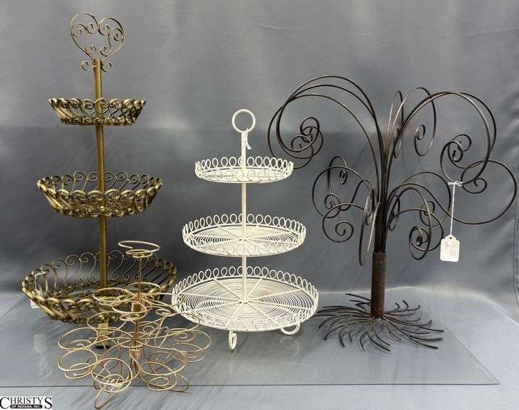 Metal Ornament Display Stand, 3 Cupcake/Tiered Display Stands - 24" of tallest image