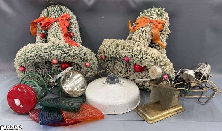 Vintage Christmas Bell Decor and Christmas Tree Stand and Tree Light Parts - 15" of largest image