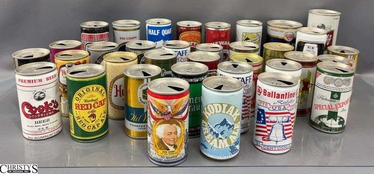 Assorted Vintage Beer Cans - 7.5" of tallest image
