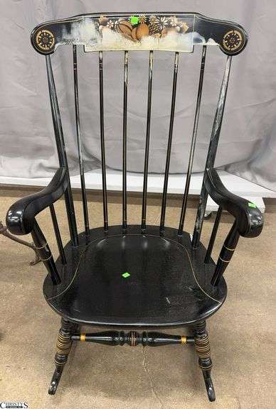 Ethan Allen Fruit Motif Rocking Chair Has Some Wear to Finish image