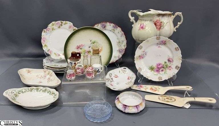 China Saucers, Creamers, Pie Servers, Misc - 9" of largest image