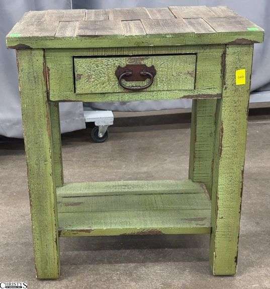 Decorator Single Drawer Rustic Side Table - 21" x 14" 24" image