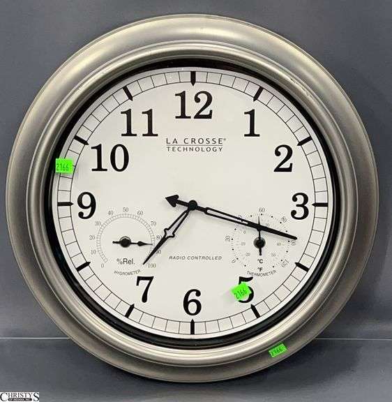 La Crosse Battery Operated Wall Clock  and Thermometer image