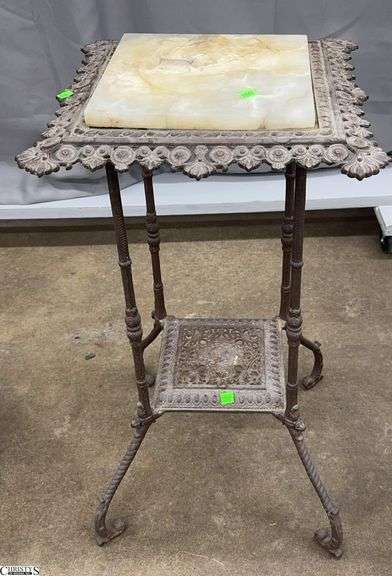 Plant Stand, Has Chipped Mineral Top Piece 16x16x30" image