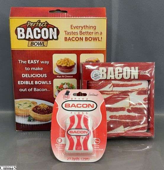 Perfect Bacon Bowl Maker, Bacon Wallet, and Bacon Floss image