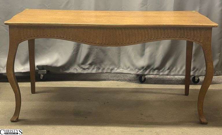 Nancy Corzine Single Drawer Writing Desk Table - 60" x 28" x 30" - some edge wear/chipping image