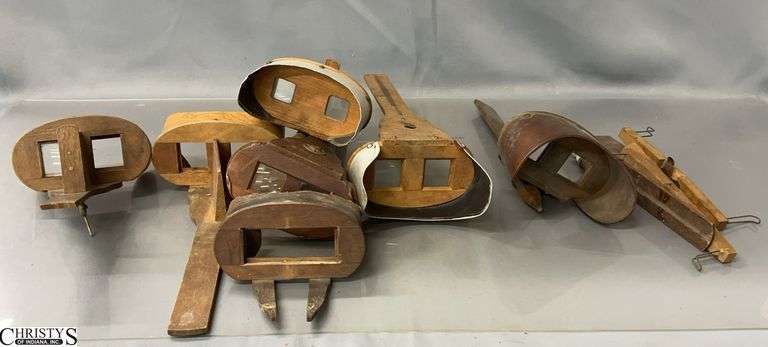 Assorted Antique Stereoscope Photo Viewers - Parts & Pieces - 12" of largest image