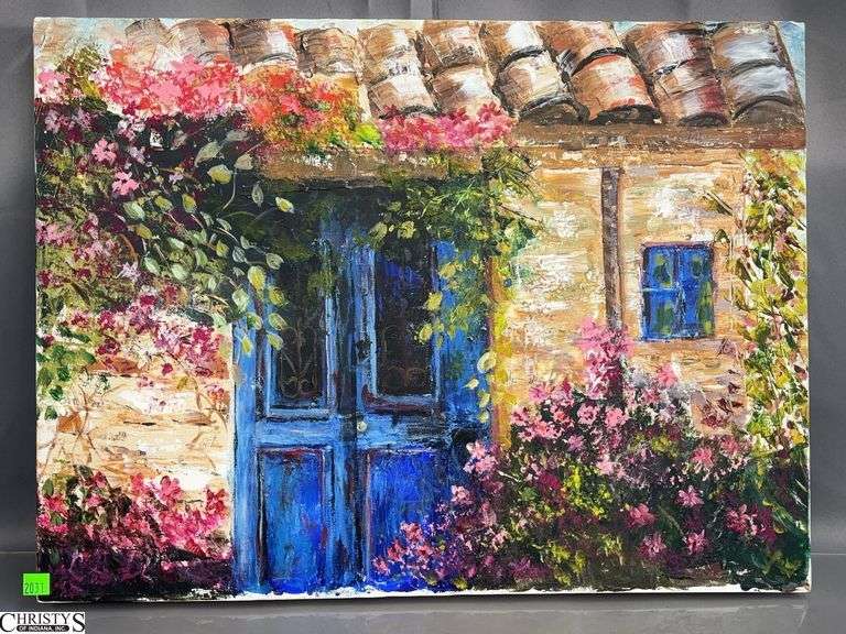 Impasto Style Oil on Canvas European Painting - 24" x 18" image