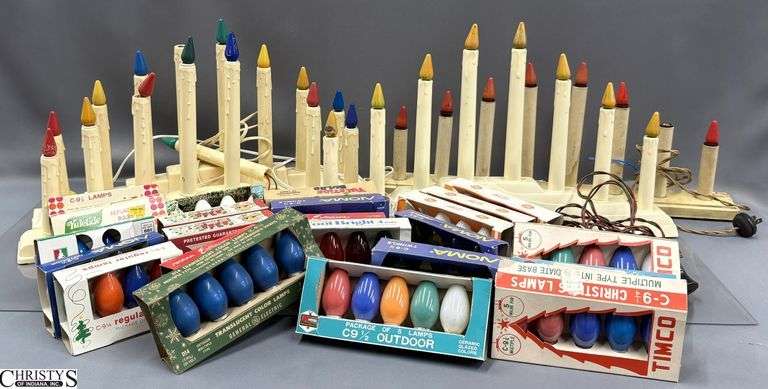 Vintage Window Christmas Candelabra Lights and Assorted Bulbs - 21" of largest image