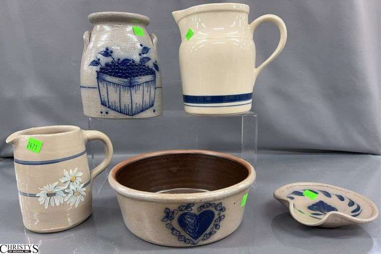 Salmon Falls Stoneware, Crocks, Bowl, Pitchers, Tallest 8" image