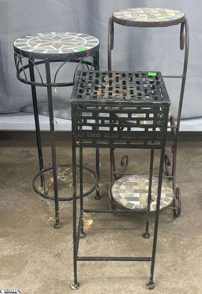 3 Plant Stands, One Needs Repair, Tallest 26" image