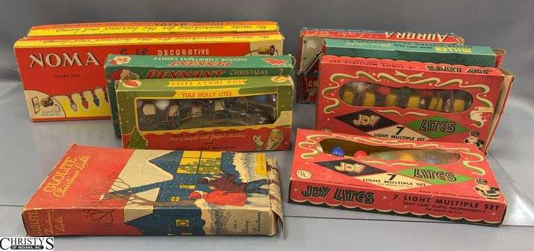 9 Vintage Christmas Light Packs - Some wear to packages image