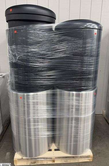 Stainless Trash Cans 36" Tallest, Wood Skid Included image