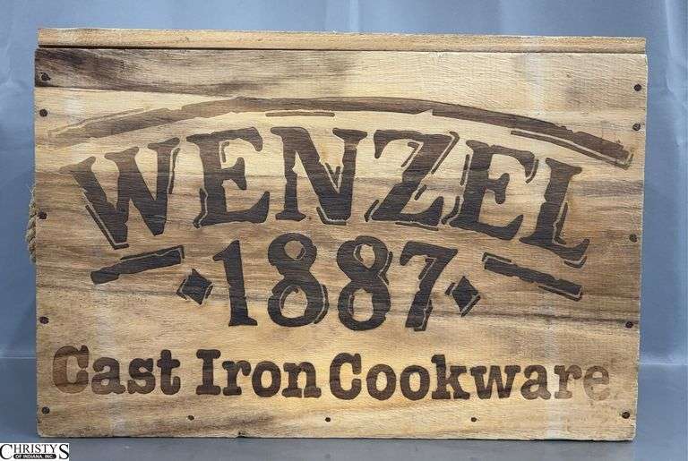 Wezel Cast Iron Cookware Wooden Crate - 22" x 11" x 14" image