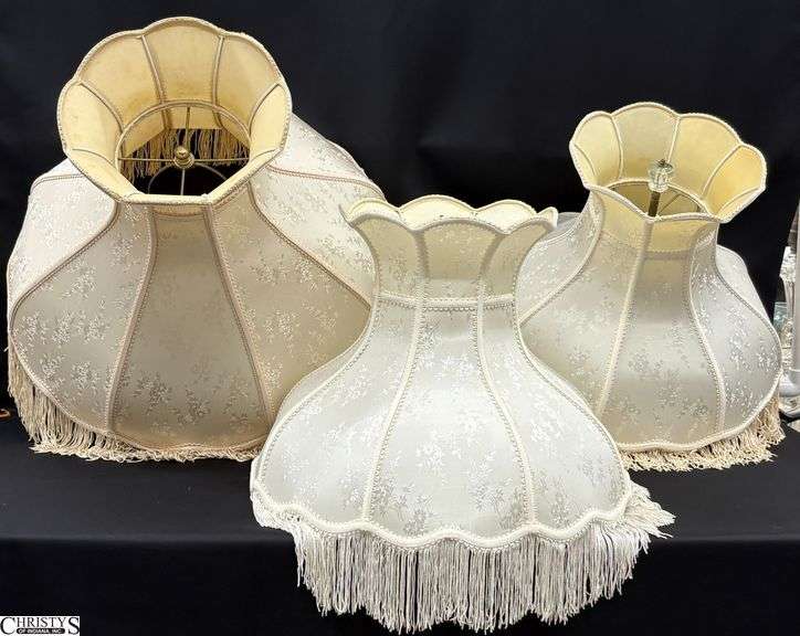 3 Victorian Style Lamp Shades - 22" x 17" of largest image