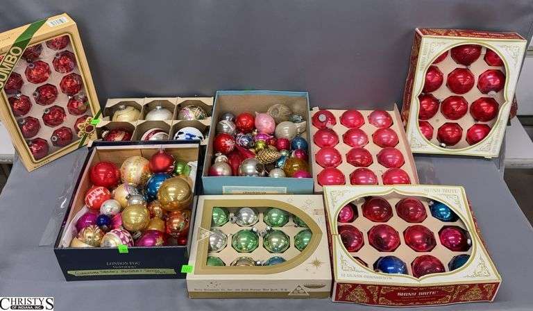 Vintage Assorted Christmas Ornaments - 3" approx of largest - some finish wear image