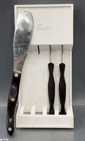 3pcs Cutco Knives and Holder, Spreader and 2 Steak Knives image