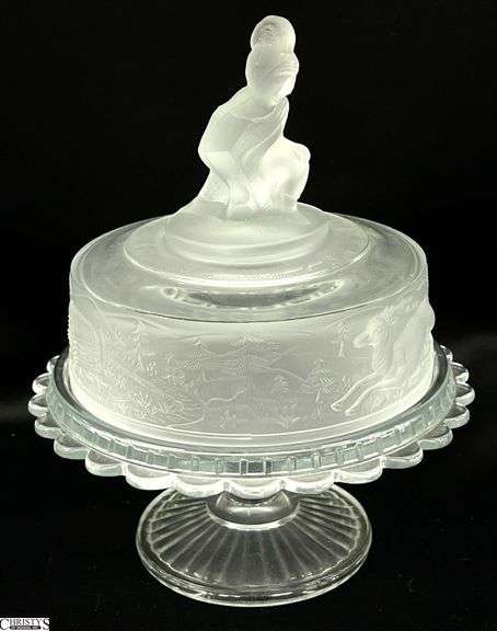 EAPG "Westward Ho!" Covered Butter Dish - 7" x 8" image