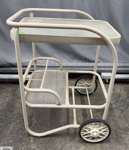 Patio Glass & Aluminum Cart - 27" x 21" x 35" - some wear image