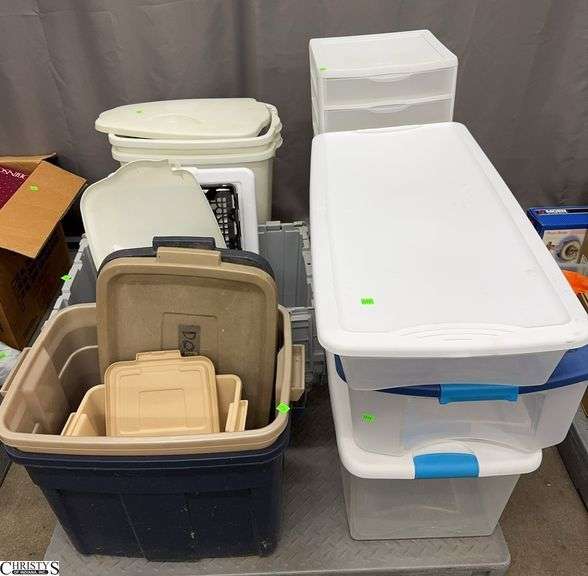 SKID With Storage Totes, Some Rough, Flip Open, Under Bed, Coca-Cola 2 Liter Holder, Drawers, SKID NOT INCLUDED image