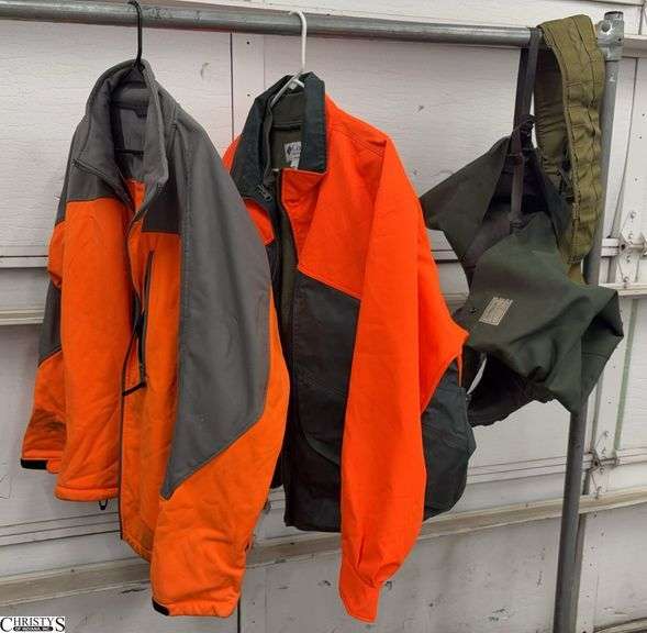 2 Men's Hunting Jackets and Waders - Marked Size XL - some wear image