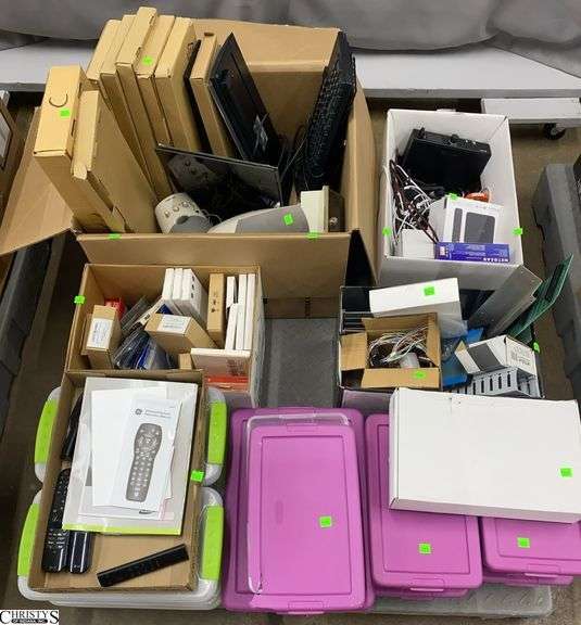 Skid of Keyboards, Power Cords, Computer Parts - HP, Labtec, and Others - SKID NOT INCLUDED image